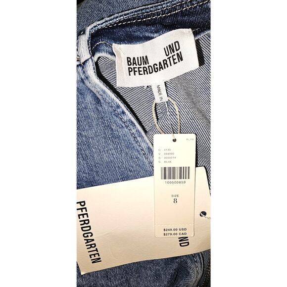 NWT ANTHROPOLOGIE Baum und Pferdgarten Ajki Bow Denim Mini Dress $249 SIZE 8 - Picture 9 of 9